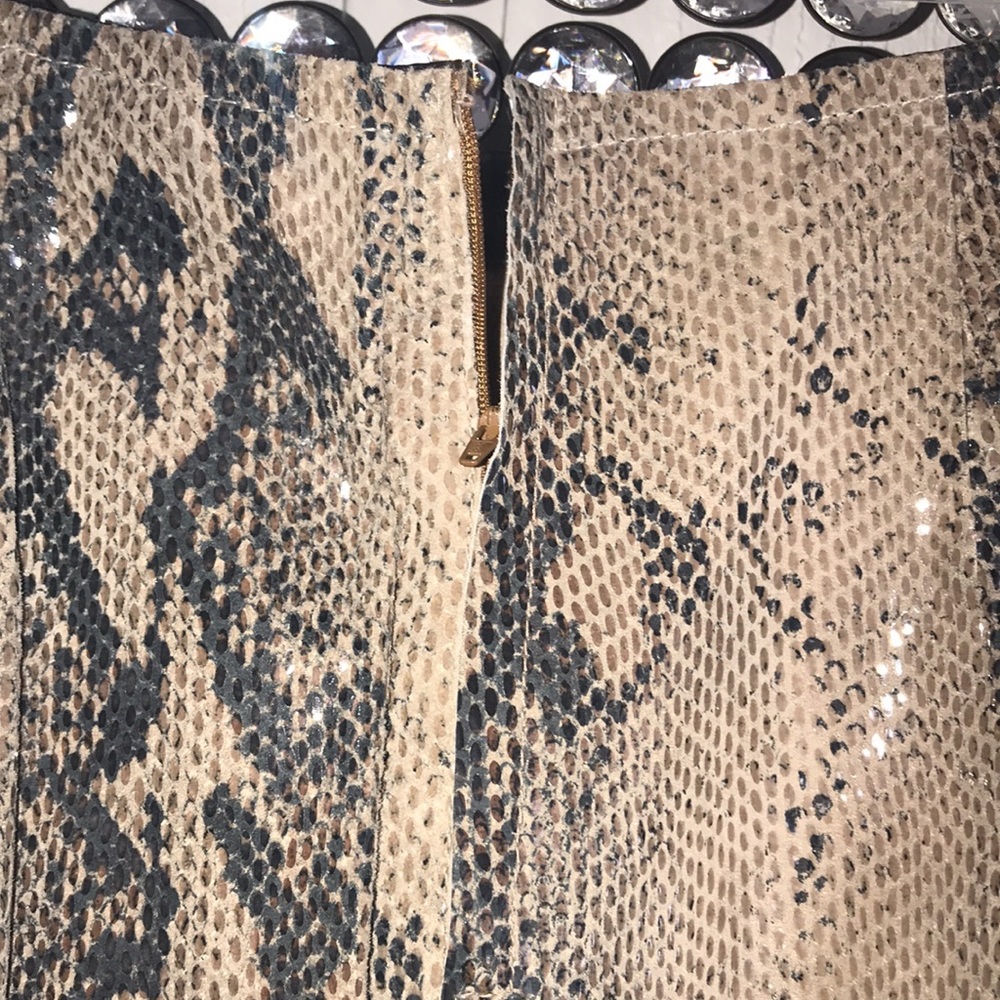 Newport News Shiny Snake Midi Leather Skirt - Picture 5 of 7